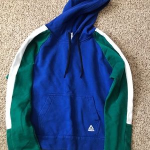 Reebok Hoodie - Small - Blue/Green/White
